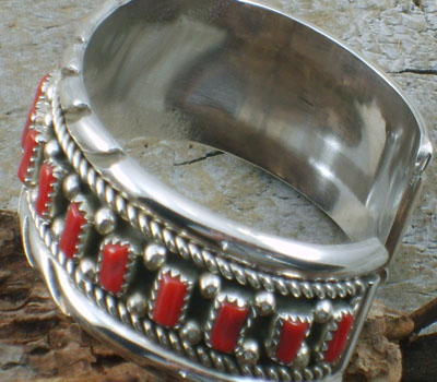 native american coral cuff sterling bracelet (3).jpg